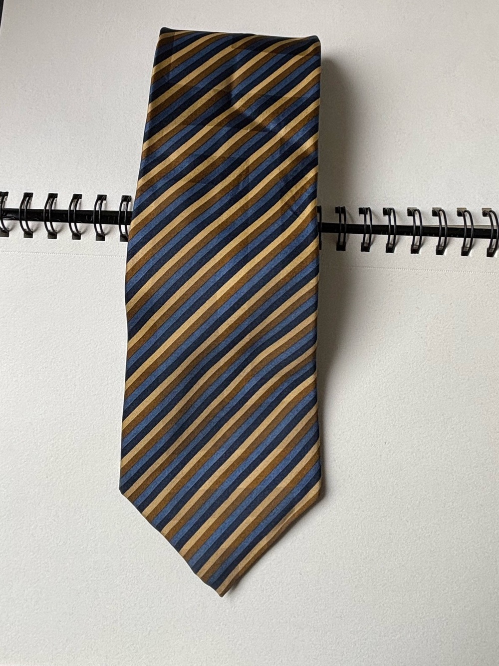 Striped Blue and Gold Men’s Silk Valentino tie